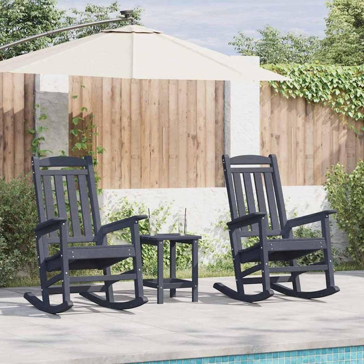 vidaXL Schommelstoel 2 pcs Marineblauw 92 x 70 x 108 cm, Tuin en Terras, Tuinstoelen, Nieuw, Verzenden