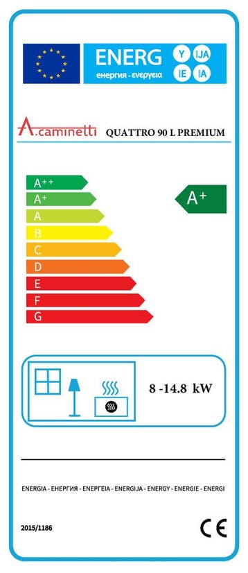Inbouw Houtkachel Quattro 90 Links Glas Premium Edition, Nieuw