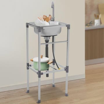 RVS Vrijstaande Spoelbak met 360° Draaibare Kraan - Keuken,, Tuin en Terras, Buitenkeukens, Verzenden, Nieuw