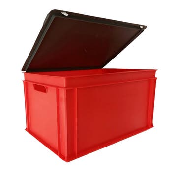 Stapelbak, 600x400x320 mm, euronorm, rood pp, nieuw, Ophalen of Verzenden