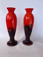 Mogelijk Loetz of Kralik - Vaas (2) - Balustervaas - Glas -, Antiek en Kunst, Antiek | Glas en Kristal
