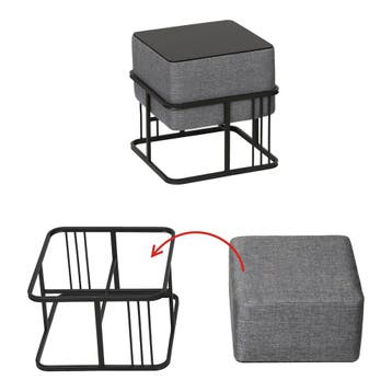 Krukje en bijzettafel Tas vierkant 38x38x38 cm 2-in-1 set do, Verzenden, Nieuw