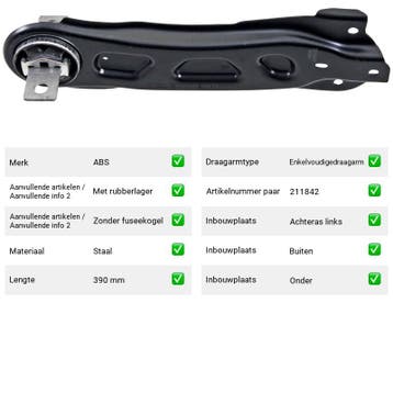 Draagarm Achteras links Buiten Onder Infiniti Q30 1.6, Verzenden, Nieuw, Infiniti