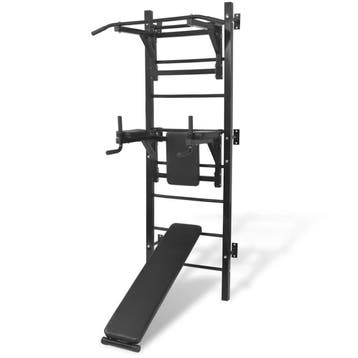 vidaXL Fitnessapparaat wandgemonteerd zwart, Sport en Fitness, Verzenden, Nieuw