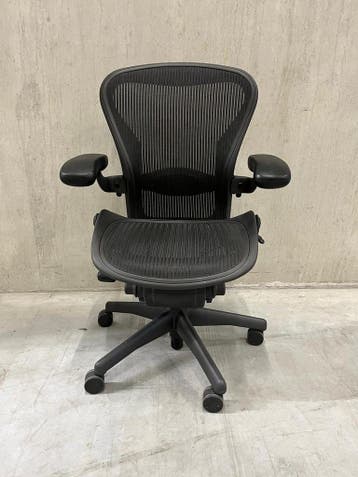 Refurbished Herman Miller Aeron Bureaustoel, Full Option, Huis en Inrichting, Verzenden, Zwart, Zo goed als nieuw, Bureaustoel