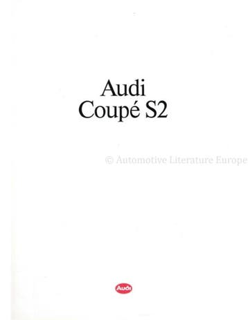 1991 AUDI COUPE S2 BROCHURE DUITS, Nieuw, Audi, Author