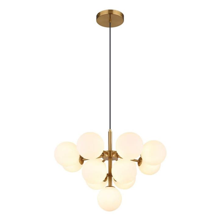 Hanglamp GRAPPY 56cm 13-lichts Grijs, Huis en Inrichting, Lampen | Hanglampen, Nieuw, Metaal, 75 cm of meer, Ophalen of Verzenden