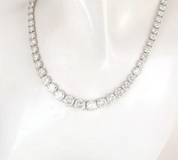 Choker halsketting - 18 karaat Witgoud Diamant (Natuurlijk)