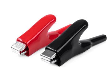 Krokodillenbek klemmen - 75mm - 25A - Rood/zwart - 2 stuks, Ophalen of Verzenden, Nieuw