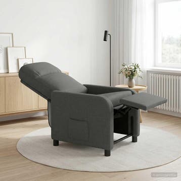 vidaXL Relaxfauteuil Donkergrijs Stof, Verzenden, Nieuw