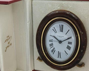 Wekker - Cartier Paris - Verguld - 1980-1990 - Tafelklok, Antiek en Kunst, Antiek | Klokken