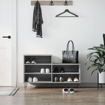 vidaXL Schoenenkast 102x36x60 cm bewerkt hout sonoma grijs, Verzenden, Nieuw