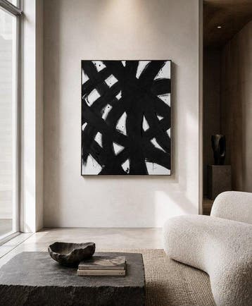 Sebastiano Riva - black XL, Antiek en Kunst, Kunst | Schilderijen | Modern