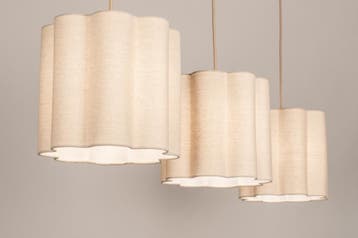 Rietveld Hanglampen - Beige, Zand - Stof, Metaal, Verzenden, Nieuw
