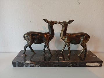 Boekensteunen (2) - Brons, de calamine - Boeksteunen Art