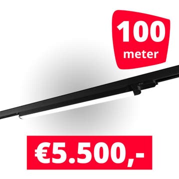 50x LED Railverlichting TL Linear Black spots + 100M rails, Ophalen of Verzenden