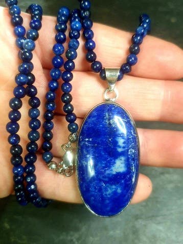 2 stuks, lapis lazuli - Halsketting - Ketting en hanger