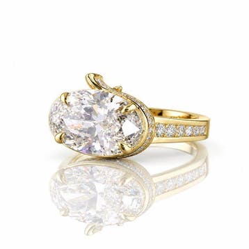 Ring - 14 karaat Geel goud - 4.52ct. tw. Diamant (Lab-grown), Nieuw