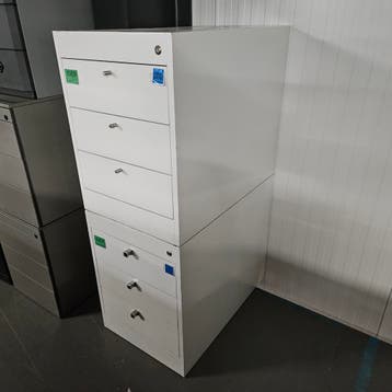 Wit houten 2-delig ladeblok met 6 lades - 124x50x80 cm, Huis en Inrichting, Kasten | Ladekasten, Ophalen of Verzenden, Nieuw
