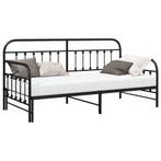 Metal Daybed Zwart | 90x200 | Laatste Stuk!, Verstelbaar, Zwart, Tweepersoons, Ophalen of Verzenden