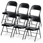 Klapstoelen - Vouwstoelen - Set van 6 - Eettafelstoelen - Zw, Verzenden, Zo goed als nieuw