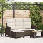 vidaXL Verstelbare tuinbank met kussens L-vormig poly rattan, Verzenden, Nieuw