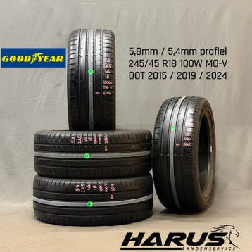 245/45/18 100W MO-V Goodyear zomerbanden 5,8/5,4mm profiel, Auto-onderdelen, Banden en Velgen, 18 inch, Ophalen of Verzenden, Band(en)