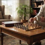 Schaakspel - Lewis Schachfiguren Nachbildung - Hars, Antiek en Kunst