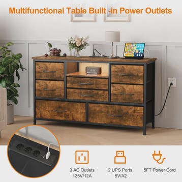 IndustriÃ«le TV Meubel met 8 Lades, USB Laadstation & EU Sto, Huis en Inrichting, Verzenden, Nieuw