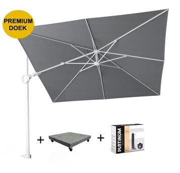 Challenger T2 premium zweefparasol 300x300 cm witte mast, Ophalen of Verzenden, Nieuw