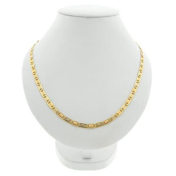 Tricolor gouden marineschakel ketting, Ophalen of Verzenden, Gebruikt, Goud, Goud