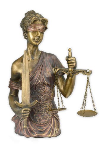 A POLYRESIN BUSTE OF LADY JUSTICE (Beeldjes - Decoratie), Verzenden, Nieuw