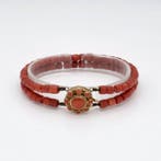 Armband - 14 karaat Geel goud - Bloedkoraal, Nieuw