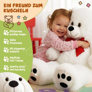 Teddybeer L Crème 50cm (Knuffels, Speelgoed, Recreatie), Verzenden, Nieuw