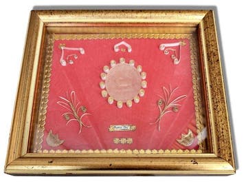 Gothisch Reliekhouder - Hout - Was - Fluweel - Papier - Glas