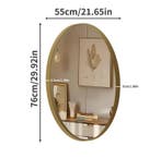 Ovale Gouden Badkamerspiegel met Metalen Frame en Decoratief, Huis en Inrichting, Badkamer | Badkamermeubels, Verzenden, Nieuw
