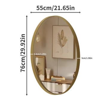 Ovale Gouden Badkamerspiegel met Metalen Frame en Decoratief, Verzenden, Nieuw