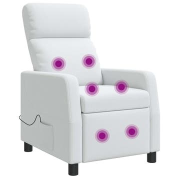 vidaXL Massage Recliner Wit Stof, Verzenden, Nieuw