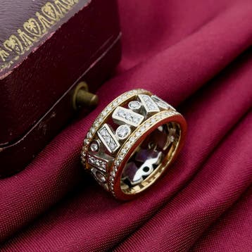 Bicolor gouden ring met diamanten; Ca. 1,15 ct., Gebruikt, Ophalen of Verzenden, Kleiner dan 17, Met edelsteen