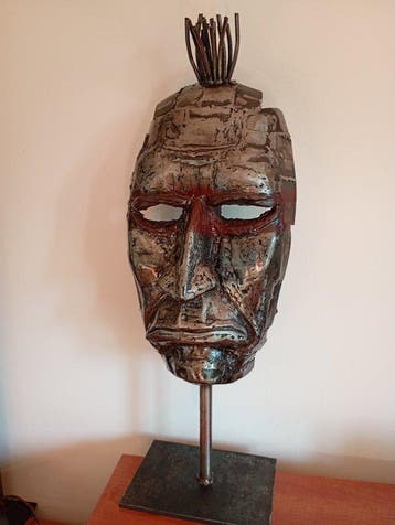 Piotr Starzyski - Figuursnijwerk, Wódz - 71 cm - Staal -