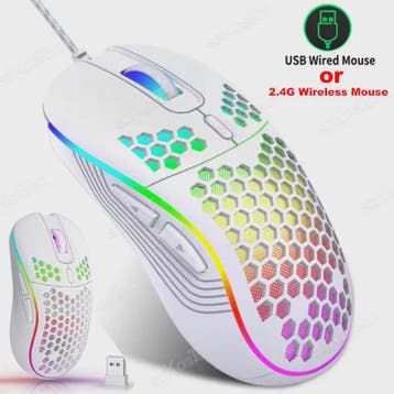 RGB Gaming Muis met Honingraat Design, 7200 DPI, Ergonomisch, Verzenden, Nieuw