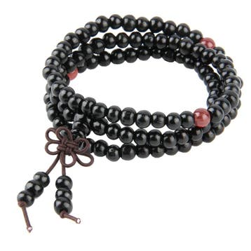 Fako Bijoux - Buddha Armband - Sandelhout - 6mm - Zwart, Verzenden, Nieuw