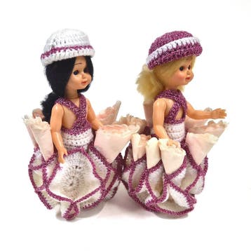 Vintage Cavicchi poppenpaar uit Italië met slaapogen en, Verzenden, Gebruikt