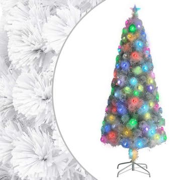 vidaXL Kunstkerstboom met verlichting 240 cm glasvezel wit, Diversen, Verzenden, Nieuw