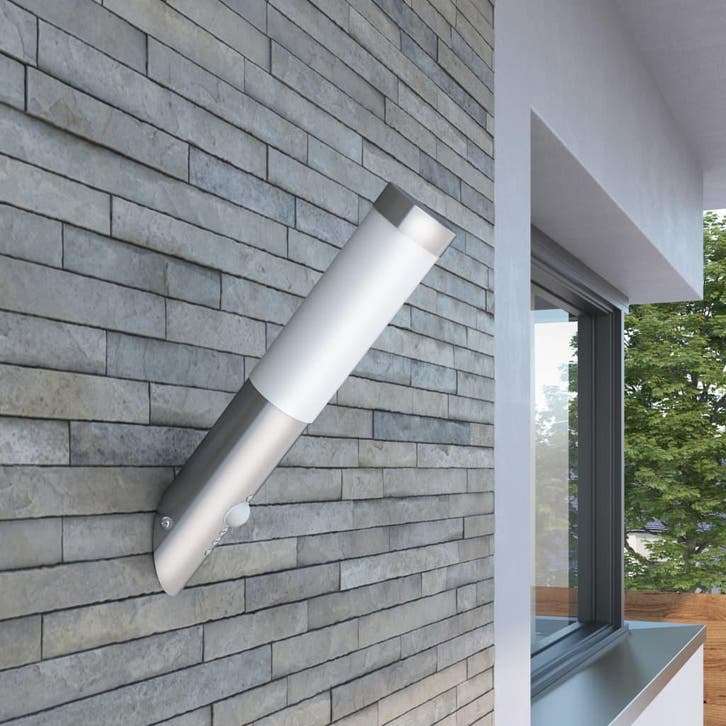 vidaXL Buitenlamp RVS Enego met sensor, Tuin en Terras, Buitenverlichting, Nieuw, Rvs, Verzenden