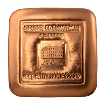 Koperbaar 500 gram- Geiger - Schloss Guldengossa vierkant, Verzenden, Losse munt
