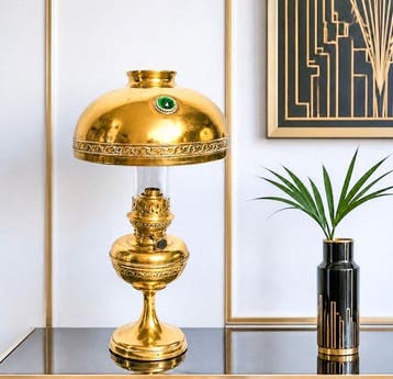 Kosmos Brenner - Petroleumlamp - Messing, Glas - Parijse
