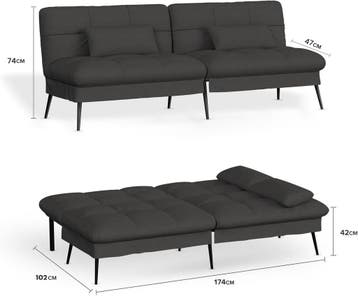 Slaapbank 2 persoons - Logeerbed - Bedbank - 174x51x72 cm -, Verzenden, Zo goed als nieuw
