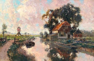G.J Delfgaauw (1882-1947) - Hollands landschap