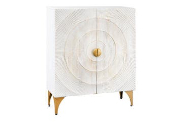 Highboard GOLDEN SUNSET 120cm 3D mangohout witgoud, Ophalen of Verzenden, Nieuw